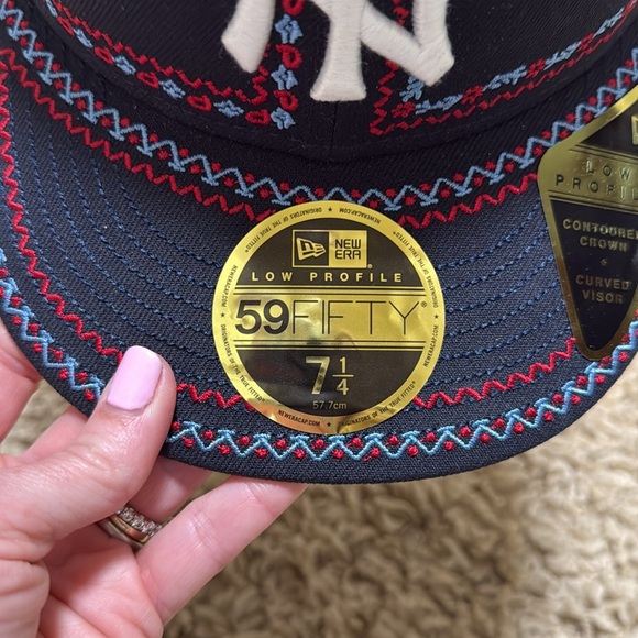 NWT Kith New Era Yankees Floral Frame 59Fifty Fitted Hat Cap Navy Blue - Picture 5 of 10